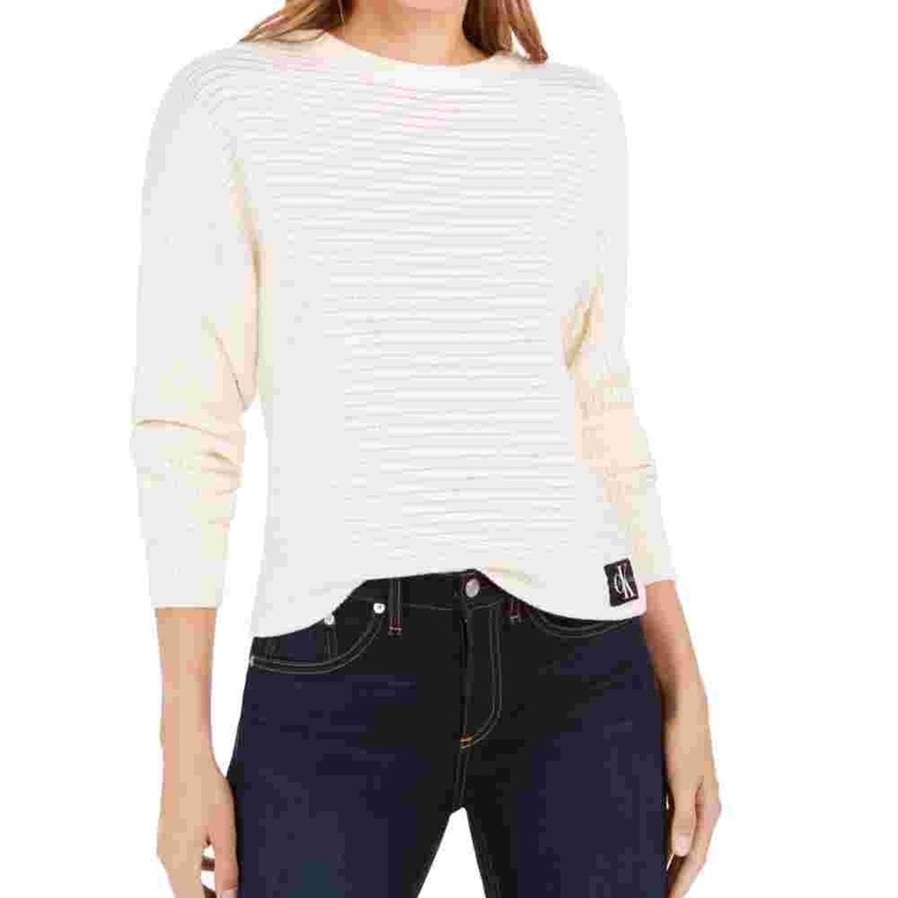NWT Calvin Klein jeans cream dolman knit sweater